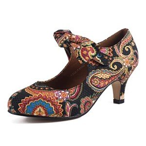 Colorful Bow Heels Mary Jane Kitten Pumps