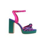 Colorful Women's Ankle Strap Chunky Heels Sandals