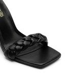 Colorful Women's Braided Open Toe Block Heels