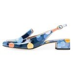 Colorful Dots Block Heel Slingback Pumps for Women