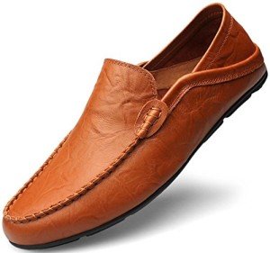 Men's Colorful Casual Leather Slip-On Driving Shoes