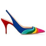 Colorful Women’s Slingback Kitten Heel Pumps