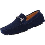 Blue Suede Slip-On Loafers for Men
