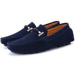 Blue Suede Slip-On Loafers for Men