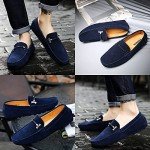 Blue Suede Slip-On Loafers for Men