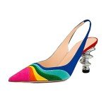 Trendy Metallic Spiral Heels - Colorful Party Sandals
