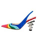 Trendy Metallic Spiral Heels - Colorful Party Sandals