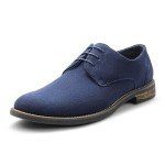 Bruno Marc Men's Navy Suede Lace-Up Oxfords