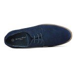 Bruno Marc Men's Navy Suede Lace-Up Oxfords