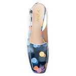 Colorful Dots Block Heel Slingback Pumps for Women