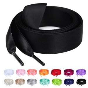 Colorful Satin Ribbon Shoelaces for Women & Girls