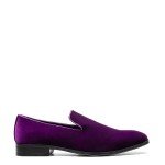 Stacy Adams Purple Velour Slip-On Loafers for Men