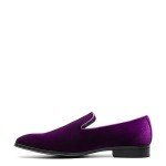 Stacy Adams Purple Velour Slip-On Loafers for Men