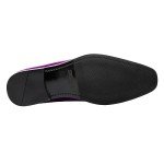 Stacy Adams Purple Velour Slip-On Loafers for Men
