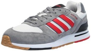 Adidas Men's Run 80s Sneaker in Grey/Scarlet