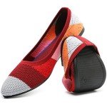 Stylish Red Combo Pointed Toe Ballet Flats
