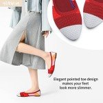 Stylish Red Combo Pointed Toe Ballet Flats