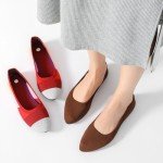 Stylish Red Combo Pointed Toe Ballet Flats
