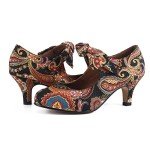 Colorful Bow Heels Mary Jane Kitten Pumps