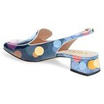 Colorful Dots Block Heel Slingback Pumps for Women