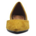 Mustard Faux Suede Slip-On Ballet Flats for Women