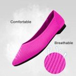 Pink Pointed Toe Knit Ballet Flats for Women