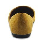 Mustard Faux Suede Slip-On Ballet Flats for Women