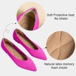 Pink Pointed Toe Knit Ballet Flats for Women