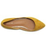 Mustard Faux Suede Slip-On Ballet Flats for Women