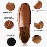 Colorful Men's Leather Slip-On Driving Loafers - Brown