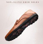 Colorful Men's Leather Slip-On Driving Loafers - Brown