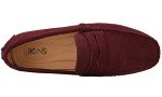 JIONS Men's Burgundy Suede Driving Loafers