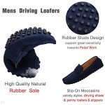 JIONS Men's Burgundy Suede Driving Loafers