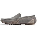 Men's Lightweight Grey Leather Slip-On Loafers