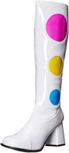 Ellie Shoes 300-Dotty White Gogo Boot for Women