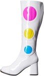Ellie Shoes 300-Dotty White Gogo Boot for Women
