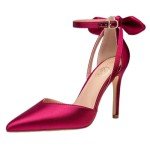 Trary Red Bow Knot Stiletto Heels for Women