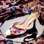 Floral Low Heel Dress Pumps for Women