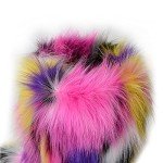 Colorful Faux Fur Round Toe Winter Boots