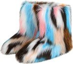 Colorful Faux Fur Winter Boots for Women