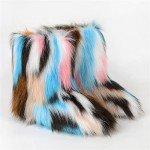 Colorful Faux Fur Winter Boots for Women