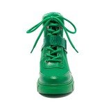 Colorful Women's Lace-Up Combat Boots with Buckle