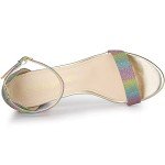 Allegra K Women's Glitter Gradient Chunky Heels