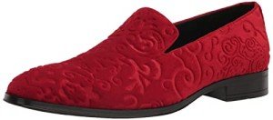Stacy Adams Red Velour Slip-On Loafers, Size 8.5