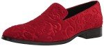 Stacy Adams Red Velour Slip-On Loafers, Size 8.5