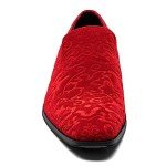 Stacy Adams Red Velour Slip-On Loafers, Size 8.5