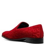 Stacy Adams Red Velour Slip-On Loafers, Size 8.5