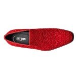 Stacy Adams Red Velour Slip-On Loafers, Size 8.5