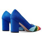 Colorful Rainbow Chunky Heel Pumps for Women