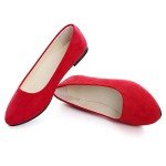 Bright Red Women's Slip-On Pointed Ballet Flats